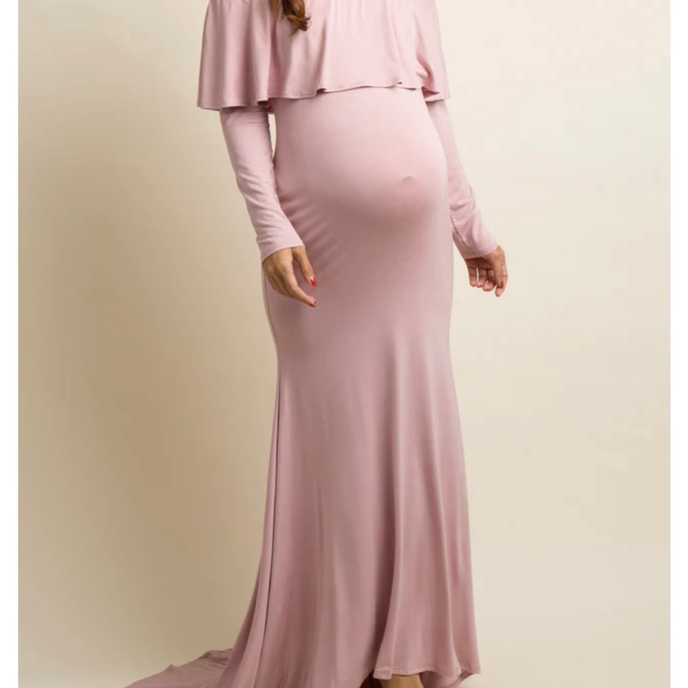 Mauve Pink Blush Photoshoot Gown Size L